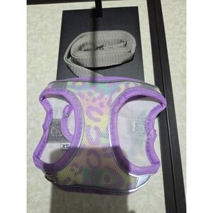 X-Small Purple W/ Design Dog Harness‎ W/leash